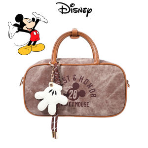 Disney Authentic Mickey Vintage Bowling Bag with Gift Box PU Leather Small Crossbody Handbag for Women & Girls