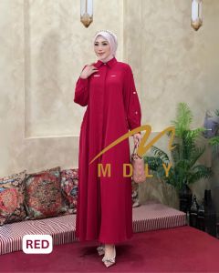 MDLY Baju gamis wanita/Baju Busana Gamis Polos Premium/Dress Simple Elegan/Alba Dress By Mdly