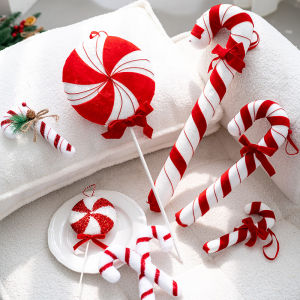 Christmas Candy Cane Hanging Ornaments Lollipop Christmas Tree Hanging Ornaments Christmas Crafts Crutches Indoor Outdoor Props