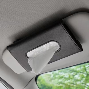 Tempat Tisu Mobil Kotak Tissue Gantung PU Leather Car Sun Visor Jepit Wadah Tisu Mobil