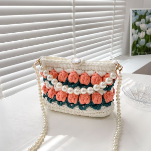 Tulip Handicrafts diy Woven bag fabric thread material kit for making homemade finished bags pearl handbag crossbody bag for women