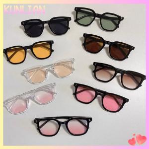 [KUNLIAN] แว่นกันแดดแฟชั่นสำหรับผู้หญิงกรอบสีดำแว่นตาบลัชเชอร์แต่งหน้าฟรีกรอบใหญ่ทรงสี่เหลี่ยมสวยงาม