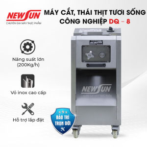 Máy cắt thái thịt tươi sống công nghiệp NEWSUN DQ – 8 thay được lưỡi dao năng suất 200Kg/H
