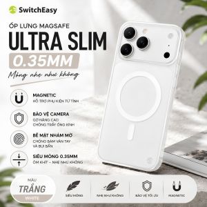Ốp lưng lụa nhám siêu mỏng 0.35M nhê 15gram cho iPhone 18 17 Air / iPhone 16 Pro Max hiệu SwitchEasy Ultra Slim Magnetic nhám mờ chống vân tay bảo vệ camera ôm sát máy
