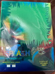 Splash Colored Paper 80gsm 250 Sheets per Ream 8 1/2 x 11 Letter Size