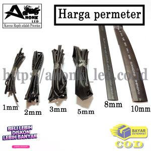 1Meter Solasi Bakar Hitam / Heatshrink Tube / Selongsong Kabel Bakar 1Meter / Karet pembungkus kabel