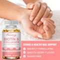 Xemenry Biotin & Collagen 4000 mcg Capsules for Hair, Skin, Nails - Natural Anti-Aging Supplement, Non-GMO, Gluten-Free, 120 Capsules. 