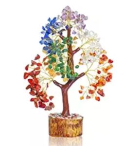 READY STOCK_7 Chakra Tree Of Life - Crystal Bonsai Tree - Stones And Energy - Feng Shui Tree Gem Tree Stones - Chakra Decor - Spiritual Gifts Crystal Decorations Gemstone Tree