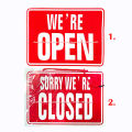 Sorry We're Closed Yes We' re Open Sign Paper Kertas Penanda Toko Tutup Warna Merah Plang Pengumuman Buka Tutup Close Opened. 