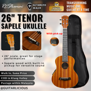 UKULELE KAPPA Series 26 inch Tenor Ukulele with Pickup / EQ - Sapele Wood (RCStromm / Gamma  / Chelldee / UK-26-30M-EQ) | Pick Up | Plug In | Semi Ukulele | Ukulele Electric | 4 Strings FREE BAG