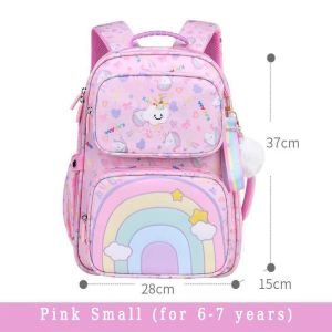 2025 New Childrens School Bag Cute Rainbow Design Large Capacity Waterproof Bagpack For Girls