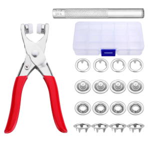 5 Prongs Button Fasteners Tool With Button Installation Pliers And Hole Puncher For Leather Bag Clothing Accessories