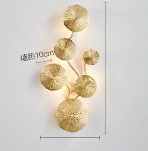 Nordic Gold Lotus Leaf LED Wall Light Retro Wall Lamp Stainless Steel Wall Sconce For Industrial Decor Indoor Lighting Fixtures