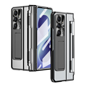Transparent Bracket Stand Holder Case For Samsung Galaxy Z Fold 8 Ultra 7 6 5 4 3 Fold8 5G Clear Screen Film Hinge Protect Cover