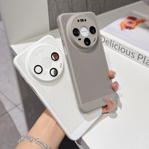 Shockproof Heat Dissipation Mesh Cooling Breathable Case for Huawei Mate80 Mate 80 Pro Max Hollow Hard Glass Lens Protect Cover