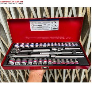 Bộ ĐẦU tuýp 36 chi tiết hệ inch và hệ mét Kingtony 3036CR