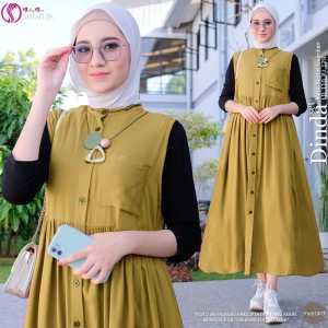Baju Overall Wanita Remaja Dinda Outer Polos Fashion Muslimah Kekinian
