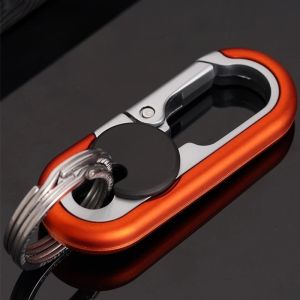 Double Ring Keychain Business Key Holder Mens Fashion Key Chain Gift Metal Key Buckle Car Styling Auto Car Accessories