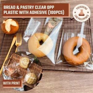 100Pcs Self-adhesive Bread Plastic Bag DIY Birthday Cookie Doughnut Pastry Toast Banana Bread Bags