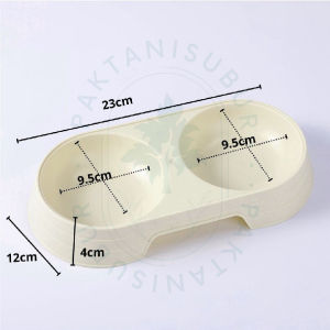 Tempat Makan Kucing Anjing 2 in 1 Mangkok Minum Hewan Doggy Lucu 2in1 Mangkok Makan Hewan Double Pet Food Bowl Import
