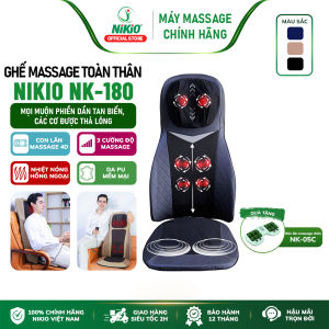 Ghế Massage Toàn Thân Đệm Mát Xa Lưng Cổ Vai Gáy Nikio NK-180 - Công Nghệ Xoa Bóp Kết Hợp Rung Sưởi Hồng Ngoại Tạo Cảm Giác Thư Giãn
