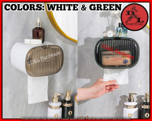 D-1309 1PCS Tissue Holder Wall Mounted Creative Paper Box Toilet Paper Storage Box w/ Adhesive Included