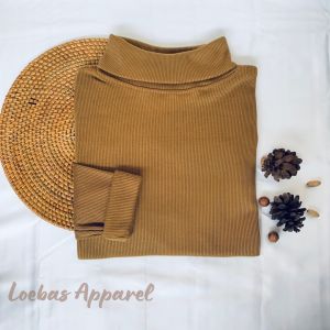 Kaos Turtleneck Pria Wanita Leher Tinggi Rib Premium Atasan Turtleneck Tangan Panjang Rajut wanita