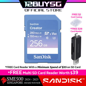 Sandisk Creator 4K 6K SD Card V60 U3 UHS-II Read Speed 280MB/s 128GB 256GB 512GB 1TB DXEPC 12BUY OFFICIAL STORE