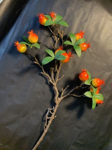 100k - 3 cành lựu chùm dáng đỗ mỗi cành 12 quả cao 50cm trang trí đa dạng phong cách