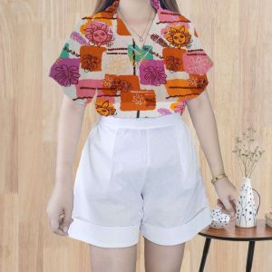 AAFS - AXALEN TERNO SHORTS WITH SIDE POCKETS PRINTED COORDINATES