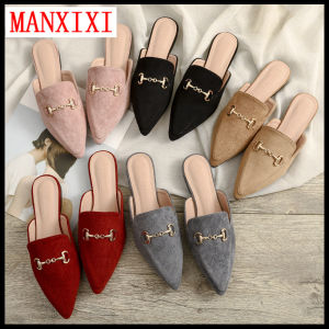 MANXIXI Fashion Loafers Beautiful Simple Mules Flat Sandals For Women (Size 32-42)