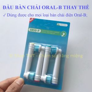 Bàn chải tiêu chuẩn lắp cho máy 0ral B bộ 4 cái đầu bàn chải điện thay thế nhiều loại phù hợp răng-Shop TIVT