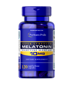 Puritans Pride 10mg Melatonin 120 Capsules | Drug-Free Nighttime Support