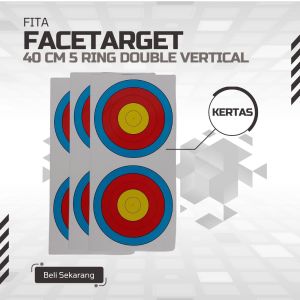 TARGET FACE FITA DOUBLE VERTICAL 40cm 5 RING KERTAS |Turnamen Archery