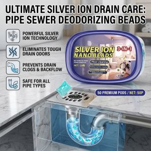 Drain Deodorizer Toilet Sink Freshener Pipe Cleaner Tablets Odor Control Cleaning Drops Grease Care Mint Fresh Scent for Bathroom Kitchen Drains