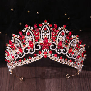 DIEZI Baroque AB Rinestone Vương miện cho phụ nữ Tiệc cưới Sang trọng Thanh lịch Cô dâu Pha lê Vương miện Phụ kiện tóc Trang sức2026