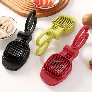MMLUCK Stainless Steel Fruit Slicer Portable Handheld Fruit Cutter Tool Multifunction Efficient Egg Cutter Kitchen Use