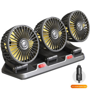 [ส่งจากกทม]แบบ USB+แบบเสียบที่จุดบุหรี่ KB พัดลมติดรถยนต์ พัดลมติดรถ พัดลมในรถยนต์12V พลังลมแรง พัดลมสามหัวติดรถหมุนได้รอบทิศทาง 360 เหมาะสำหรับรถยนต์และรถบรรทุก พัดลมติดรถบรรทุก พัดลมชาร์จในรถ พัดลมพก พัดลมพกพา พัดลมชาร์จไฟ พัดลมชาร์จ พัดลมติดในรถ