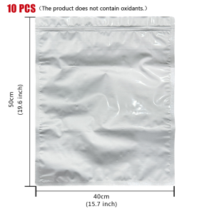 10 PCS Silver Aluminum Foil Mylar Bag Food Sealer Vacuum Bag with Zipper Heat Seal Resealable 5 Gallons Storage Package Mylar Bag for Food Storage Long Term Storage Moisture-Proof Air Tightness