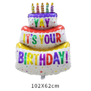 Balon Standing Cake Birthday Jumbo | Balon Kue Ulang Tahun Besar