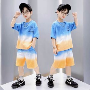 Đồ bộ bé trai Con Xinh cotton in loang 3D 3 màu tay ngắn cho bé từ 13kg đến 50kg