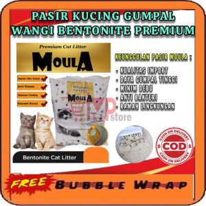 [ PER LITER ] Pasir Kucing Gumpal Wangi Bentonite Cat Litter Moula 1 liter