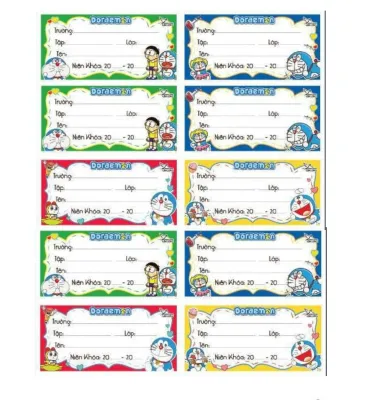 Combo 100 Cái Nhãn Tập Có Keo In Nhiều Hình Khác Nhau Giúp Bé Phân Biệt Các Loại Tập Và Vở