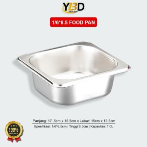 Food pan stainless Ukuran 1/6 x 6.5cm / Wadah bumbu makanan 0.500ml