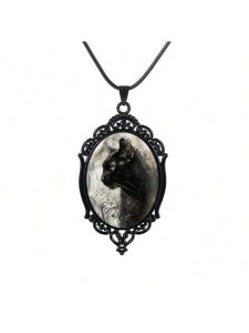 Gothic Black Cat Necklace Set Halloween Retro Black Cat Pendant Wholesale of Halloween Costume Accessories