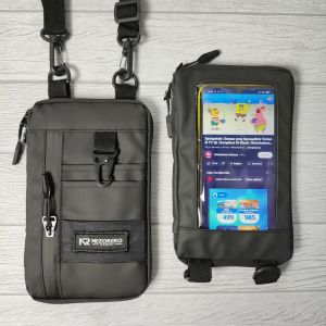 NEZORERO - Tas Leher Hanging Wallet Tas Dompet HP Clear Pocket Tas Slingbag Water Resist Tahan Air Tas IKILO