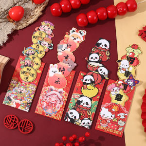 Creative Pullable Red Packets Cute Cartoon Angbao-4pcs/set (SG Stocks)