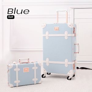 Travelcompanion 20-Inch Luggage Trolley Case Boarding Arc Retro Leather Multifunctional  Large Capacity Cosmetic Box for Women