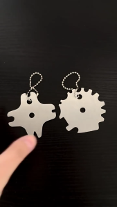 ที่คีบปิ้งย่างสำหรับงานหนักสำหรับทำความสะอาดตะแกรงบาร์บีคิวสเตนเลสสตีลดีไซน์ห่วงแขวน