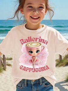 [Local Stock] VCC Italian Brainrot Animals Kids T-Shirt Ballerina Cappuccino Short Sleeve Tops for Kids Funny Meme Cute Tee Tops Summer Clothing